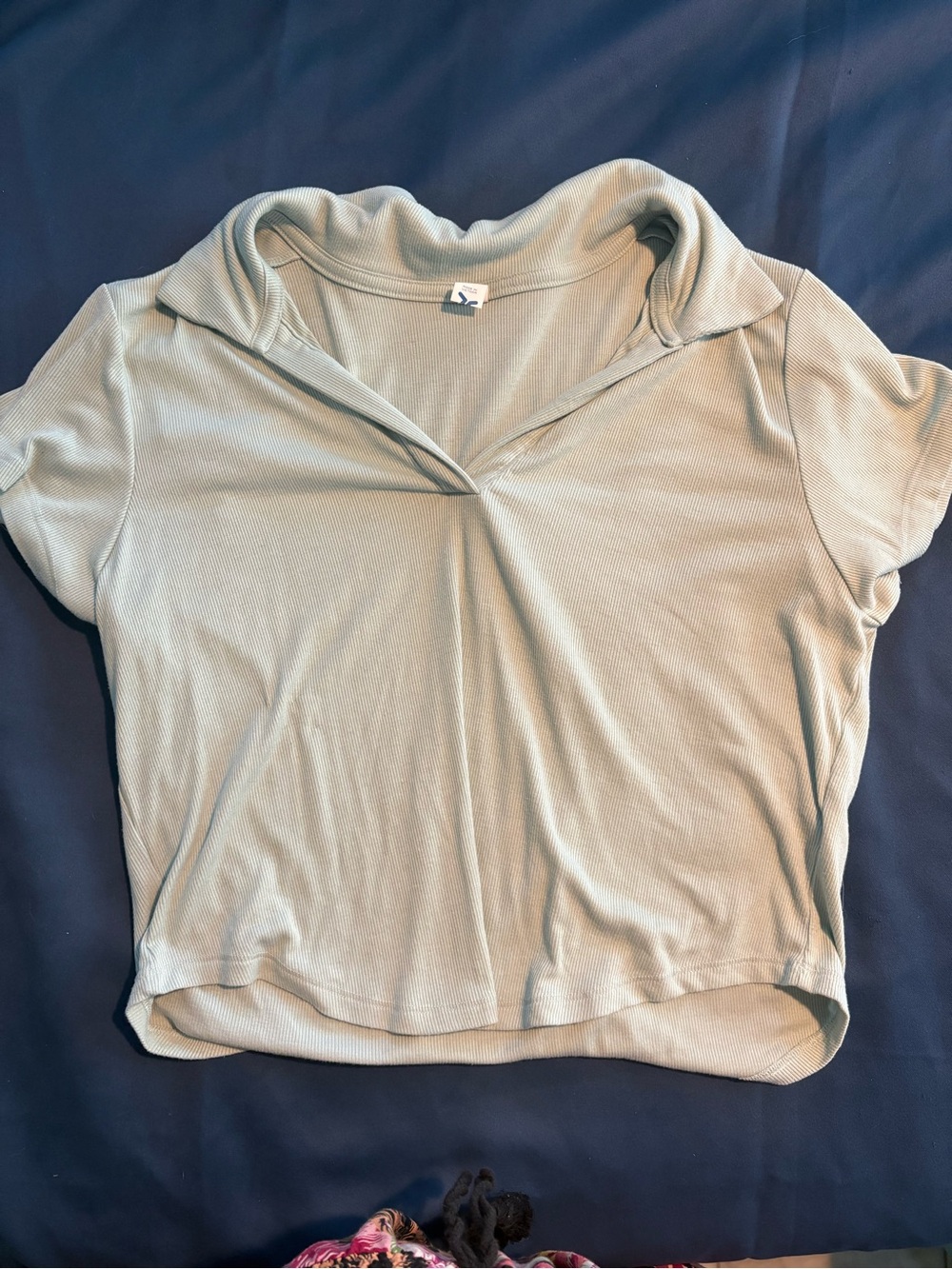 Old Navy Sage Green Short Sleeve Crop Polo Top